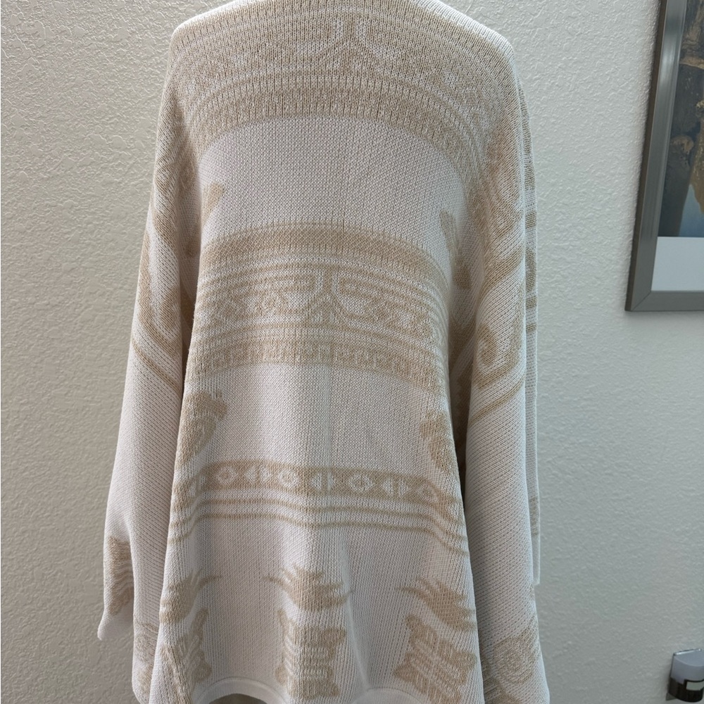 Muan Tzolkin Venus Ivory & Beige Pashmina/Poncho/Jorongo One Size EUC - Picture 7 of 13